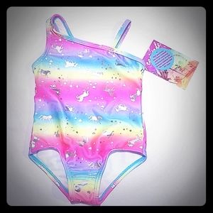 Unicorn Rainbow Swimsuit Girl's Size 12 months one piece Baby Bathing Swim